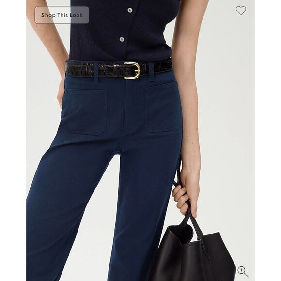 J. Crew Charley kickout cropped pant in chino Navy NWT size 24 - Picture 6 of 12